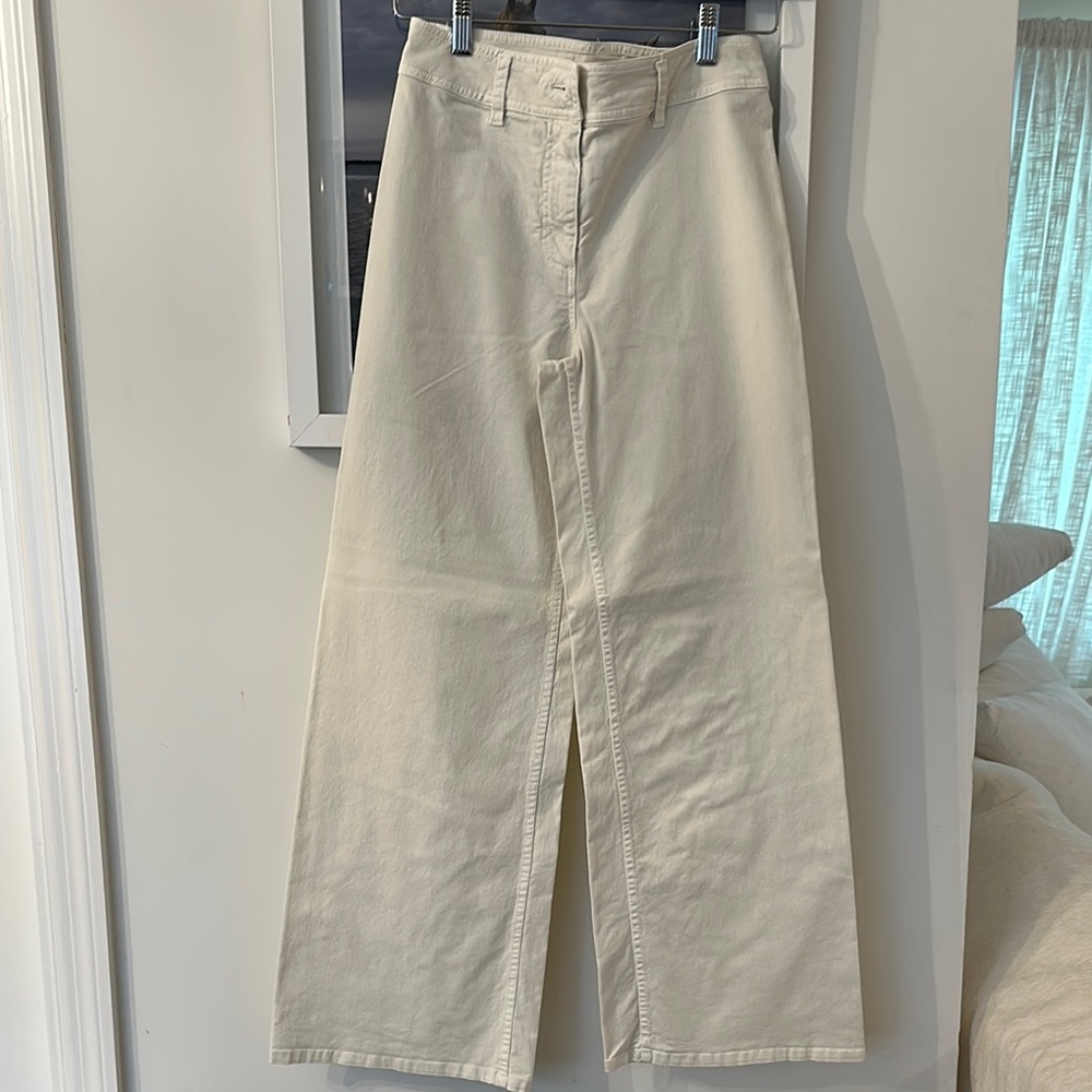 NILI LOTSN Cream Wide Leg Jeans